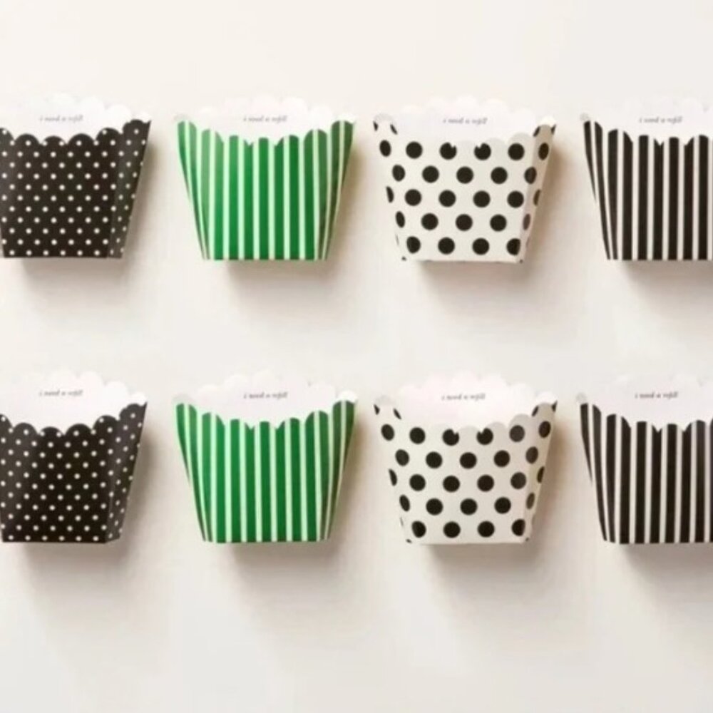 NWT 8ct Paper French Fry Cups Black/Cream/Green - kate spade new york x Target